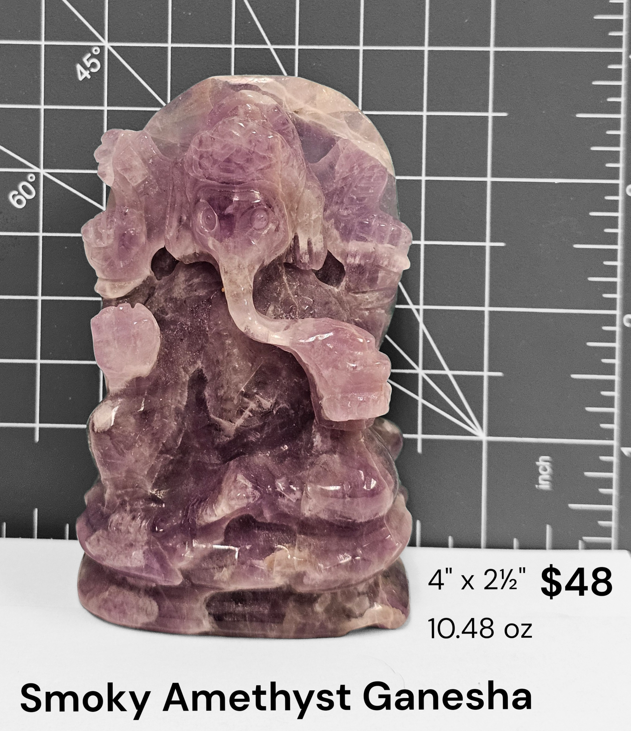 Smoky Amethyst Ganesha
