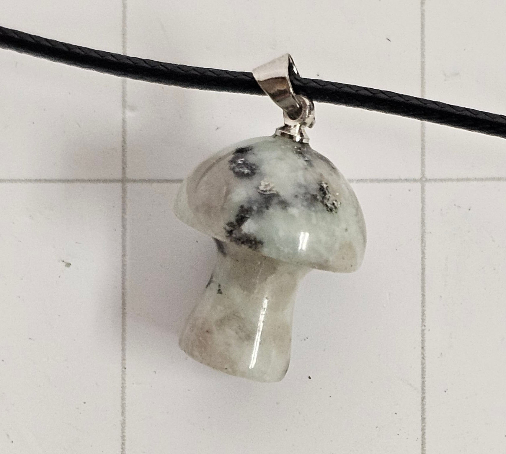 Kiwi Stone Mushroom Necklace