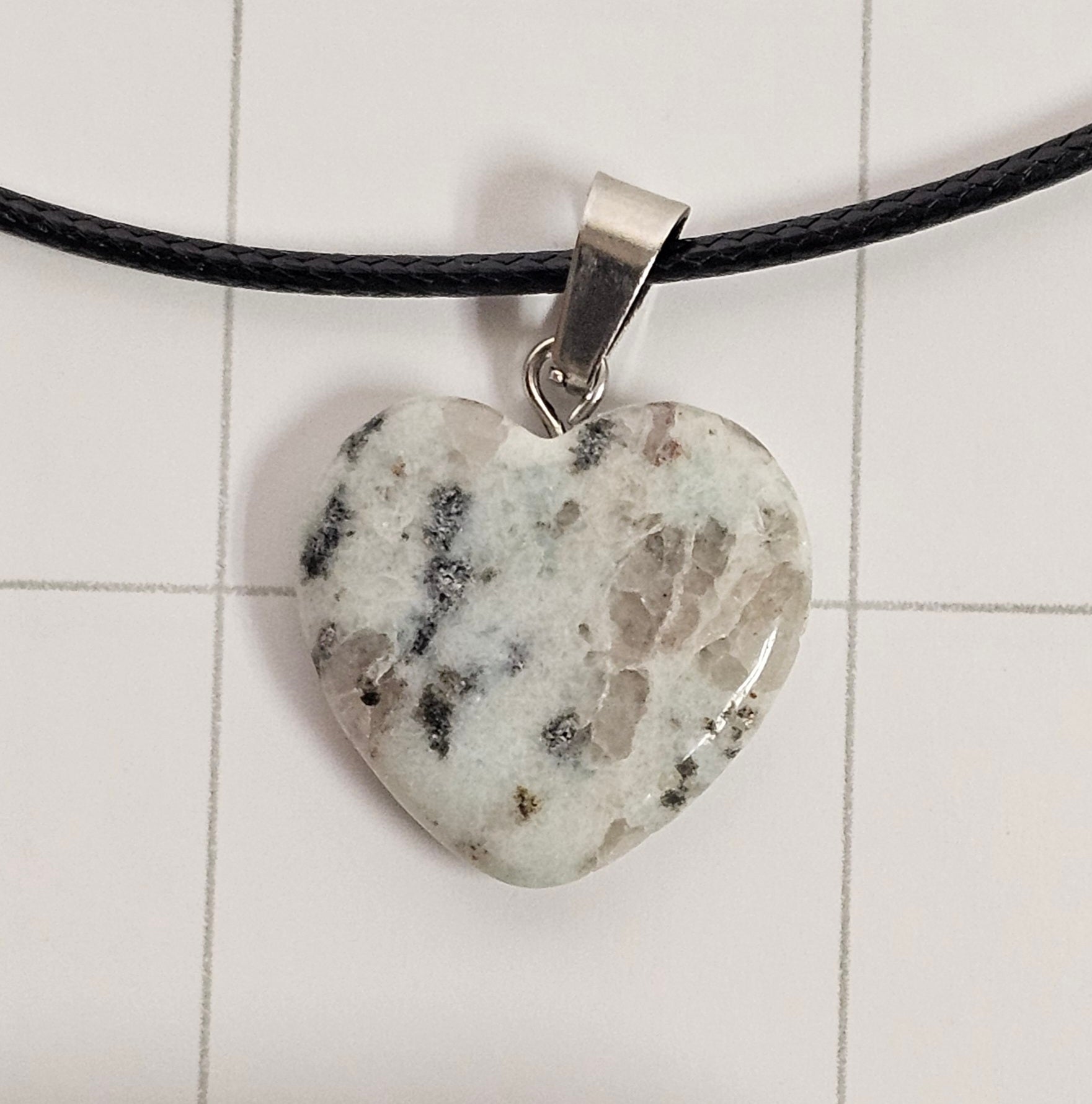 Kiwi Stone Heart Necklace
