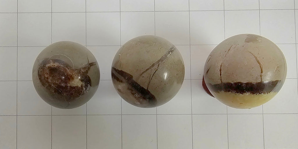 Septarian spheres w/ stands