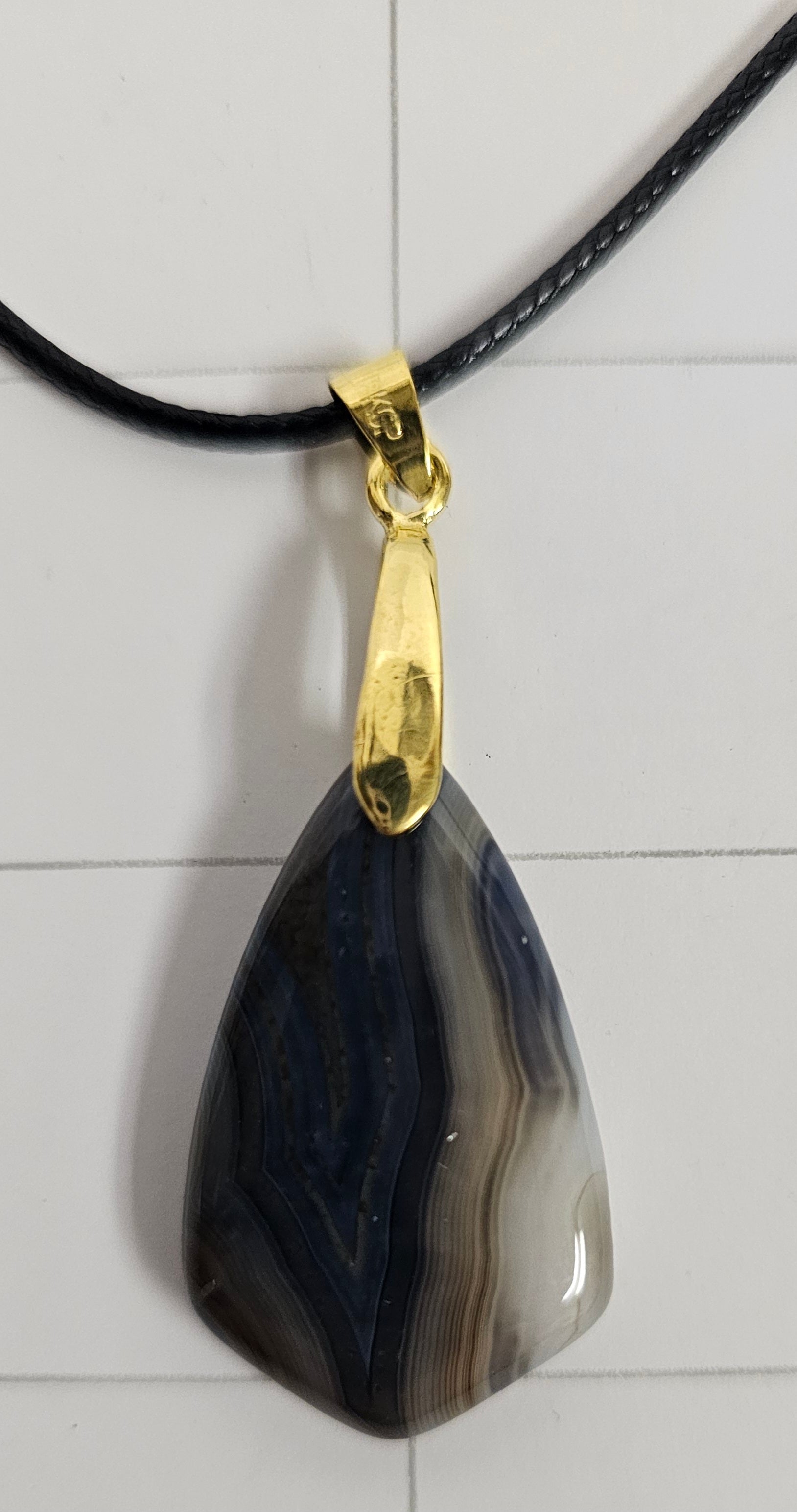 Onyx Tuxedo Agate Necklace