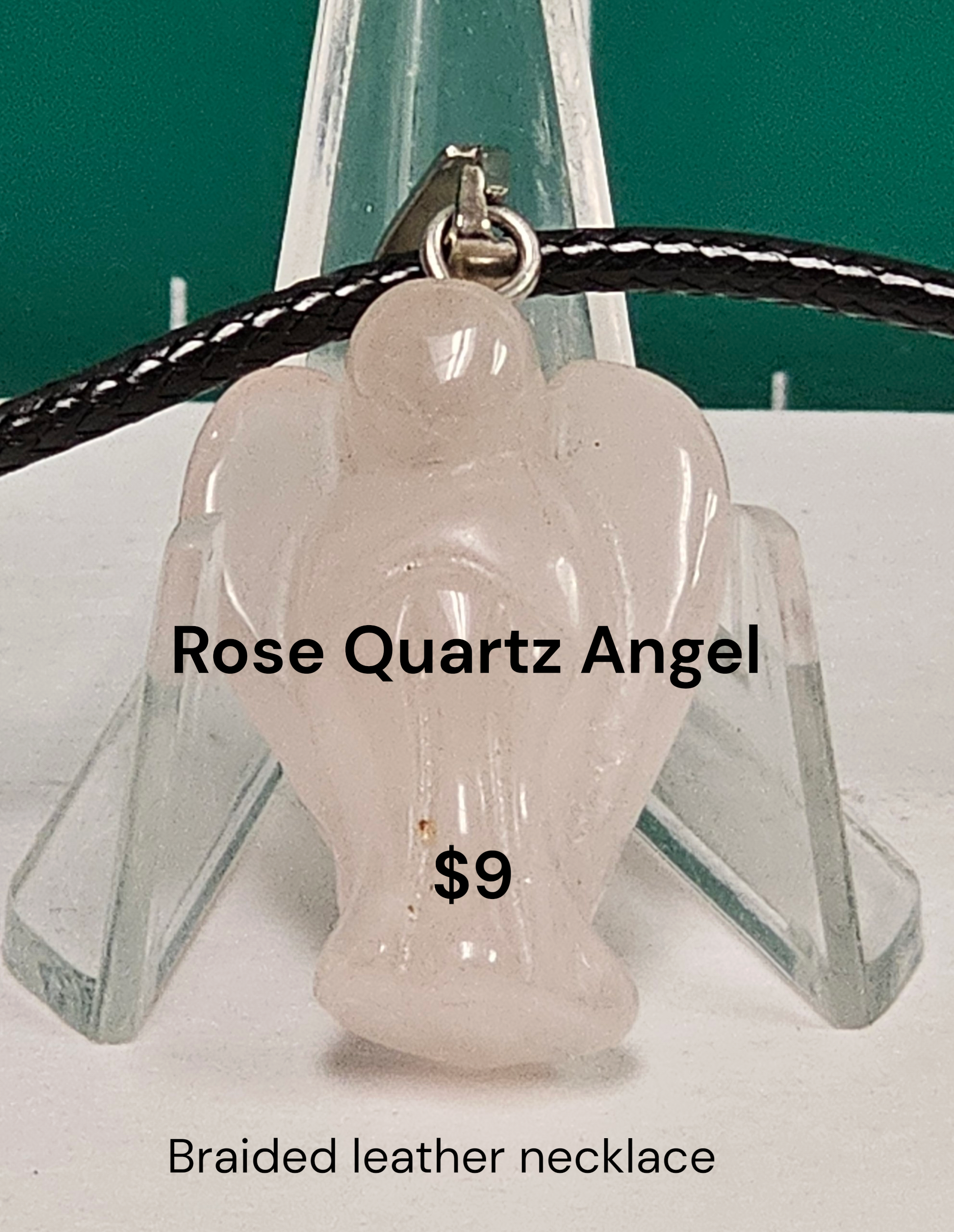 Rose Quartz Angel Necklace