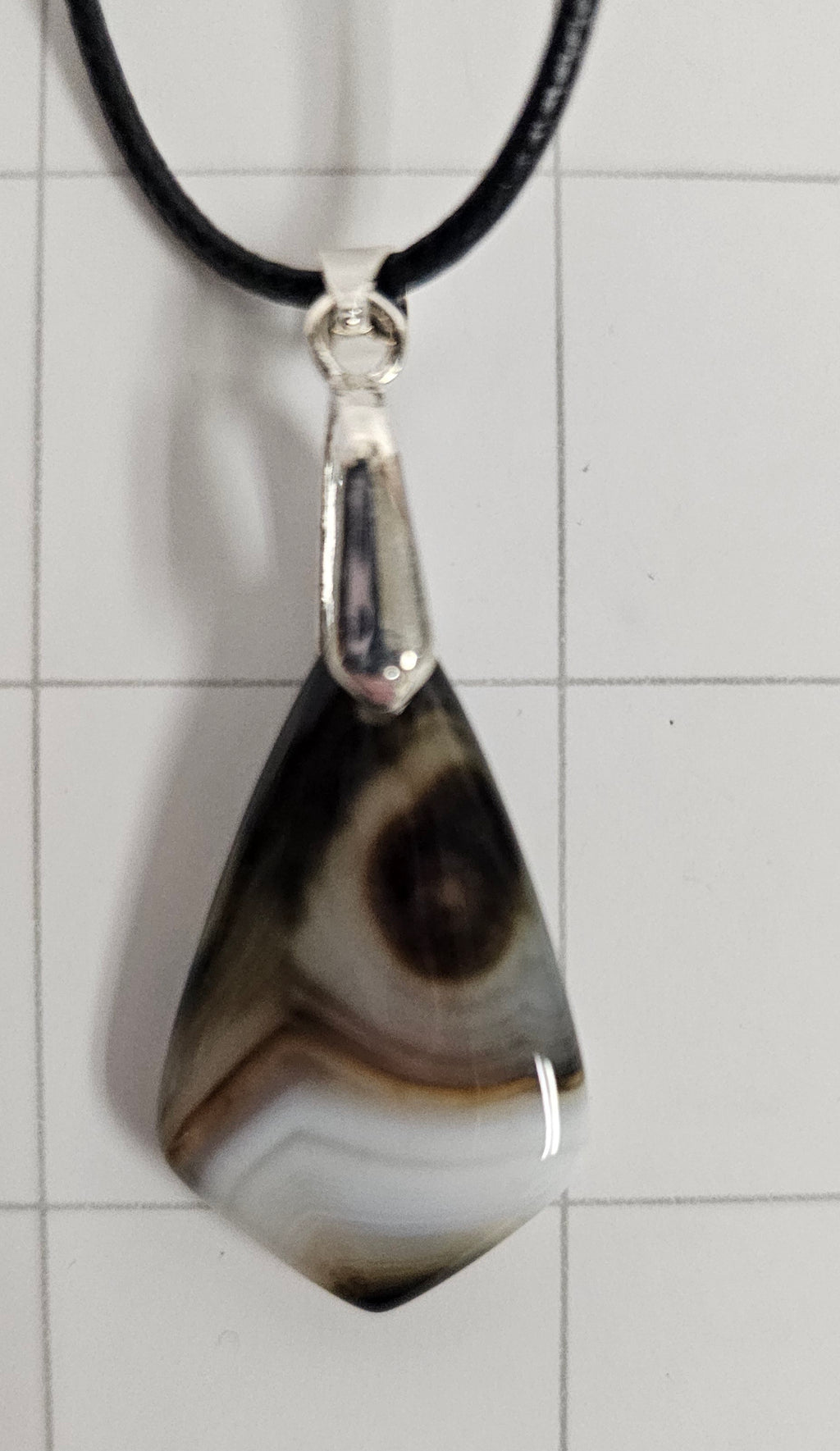 Onyx Tuxedo Agate Necklace