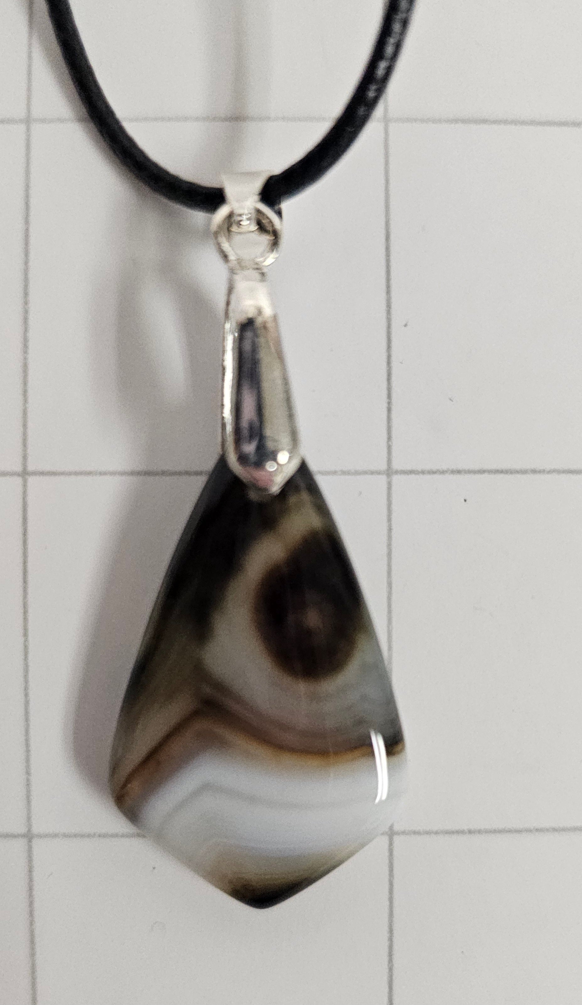 Onyx Tuxedo Agate Necklace