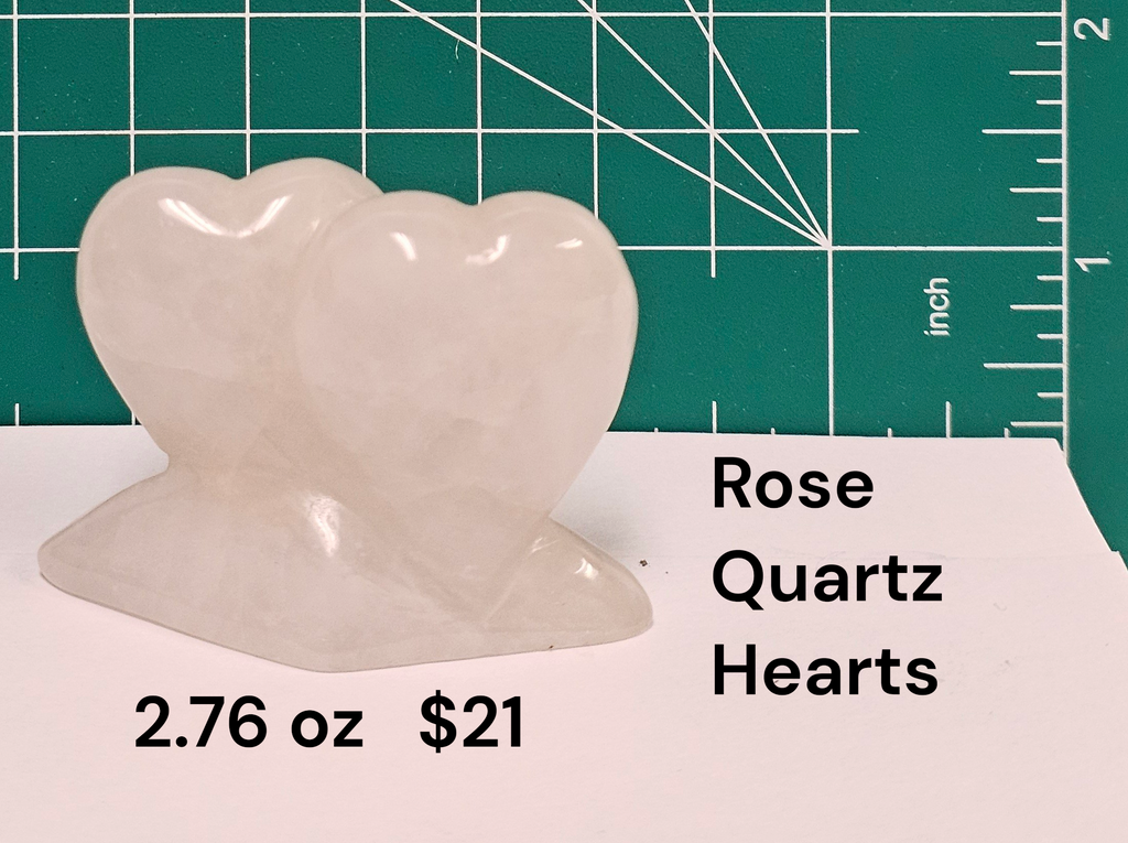 Rose Quartz Double Heart