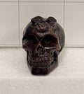 Garnet Skull with Flowers