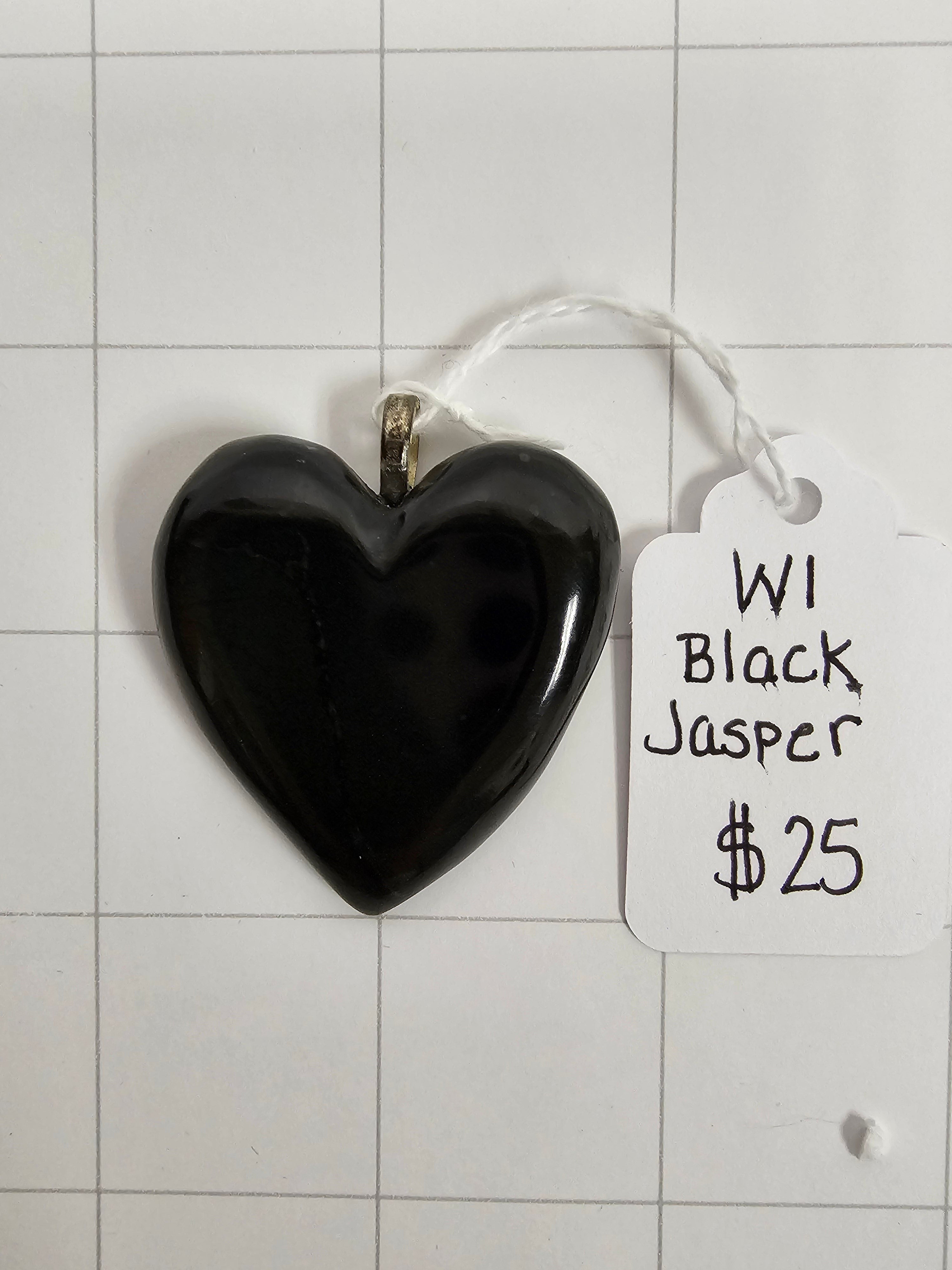 Black Jasper Heart Pendant