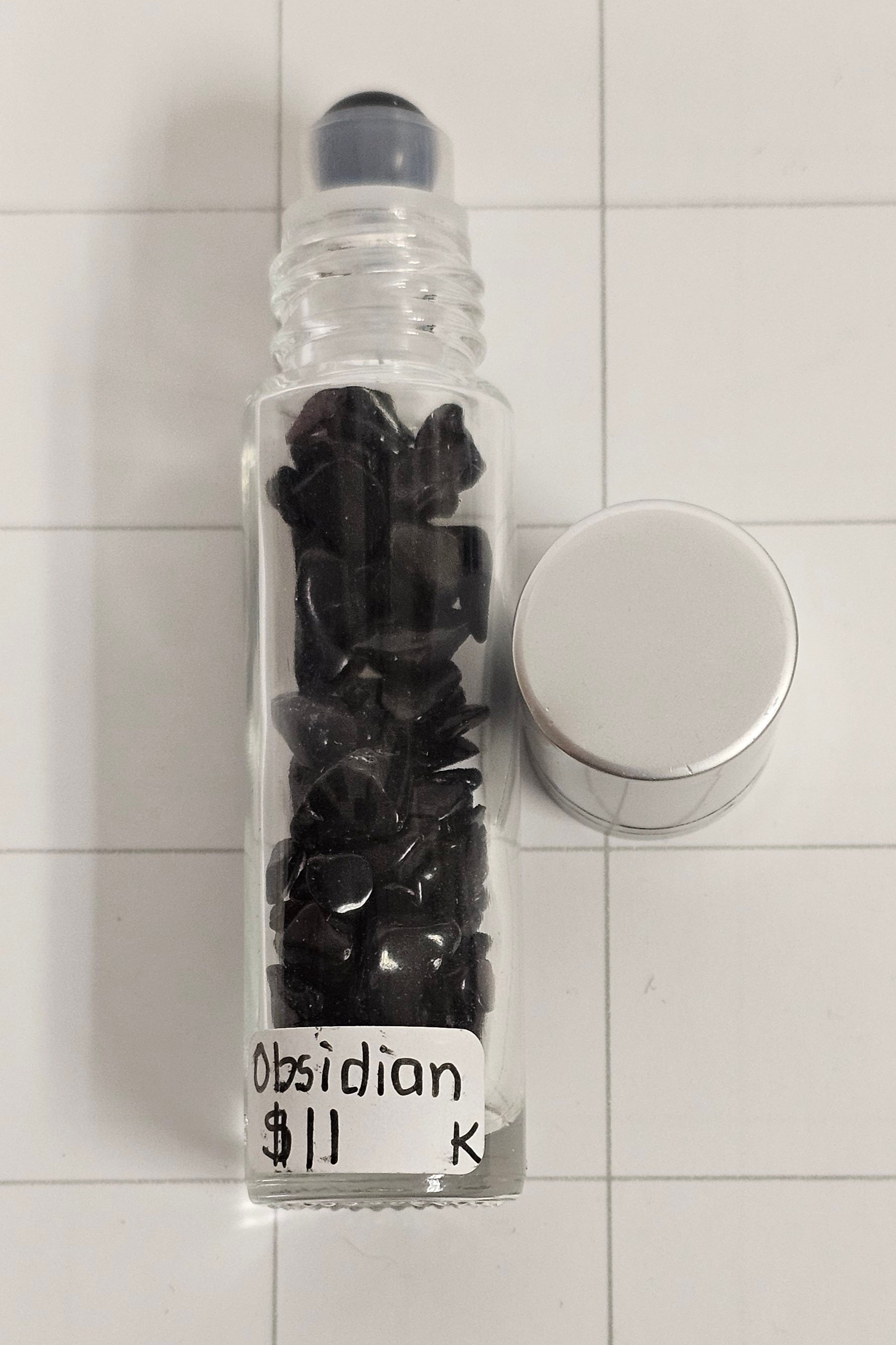 Obsidian in Roller Bottle