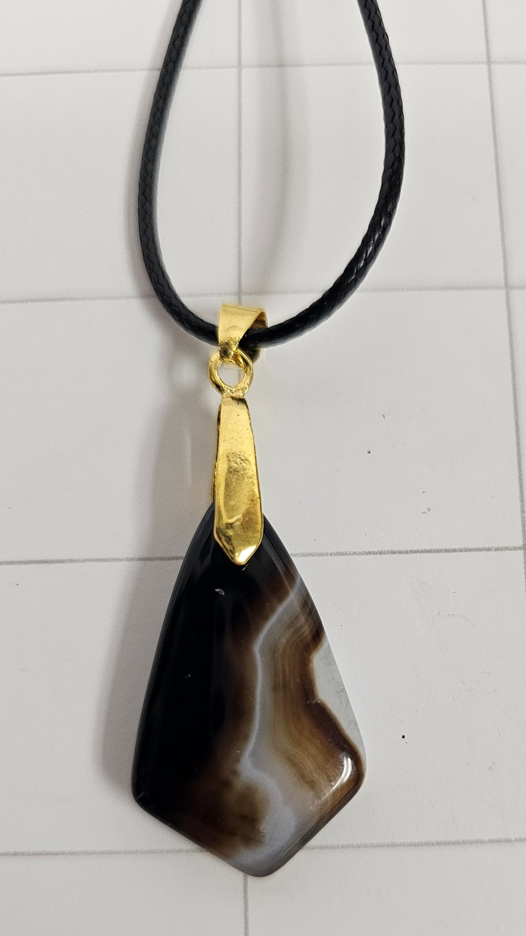 Onyx Tuxedo Agate Necklace