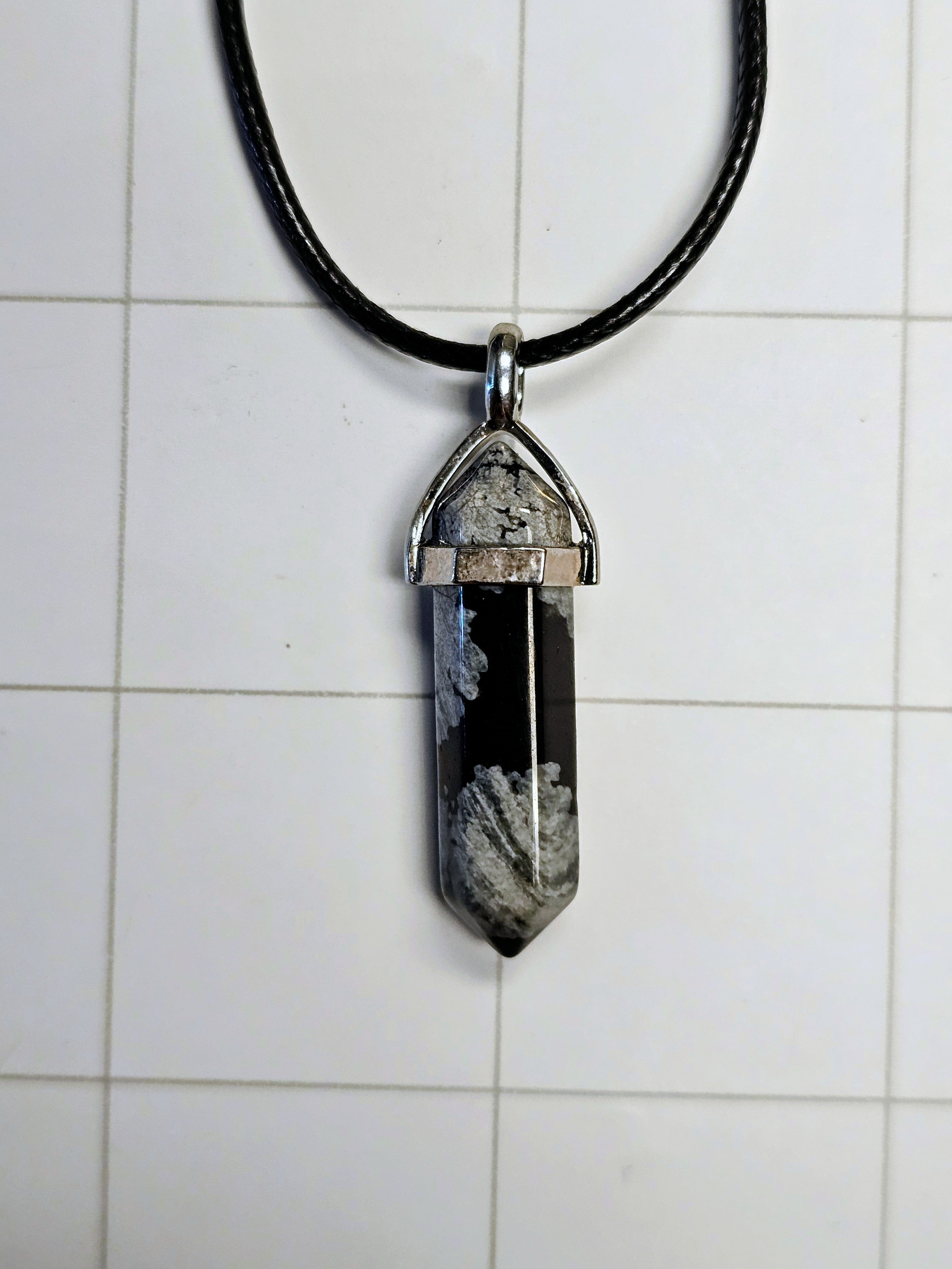 Snowflake Obsidian Necklace
