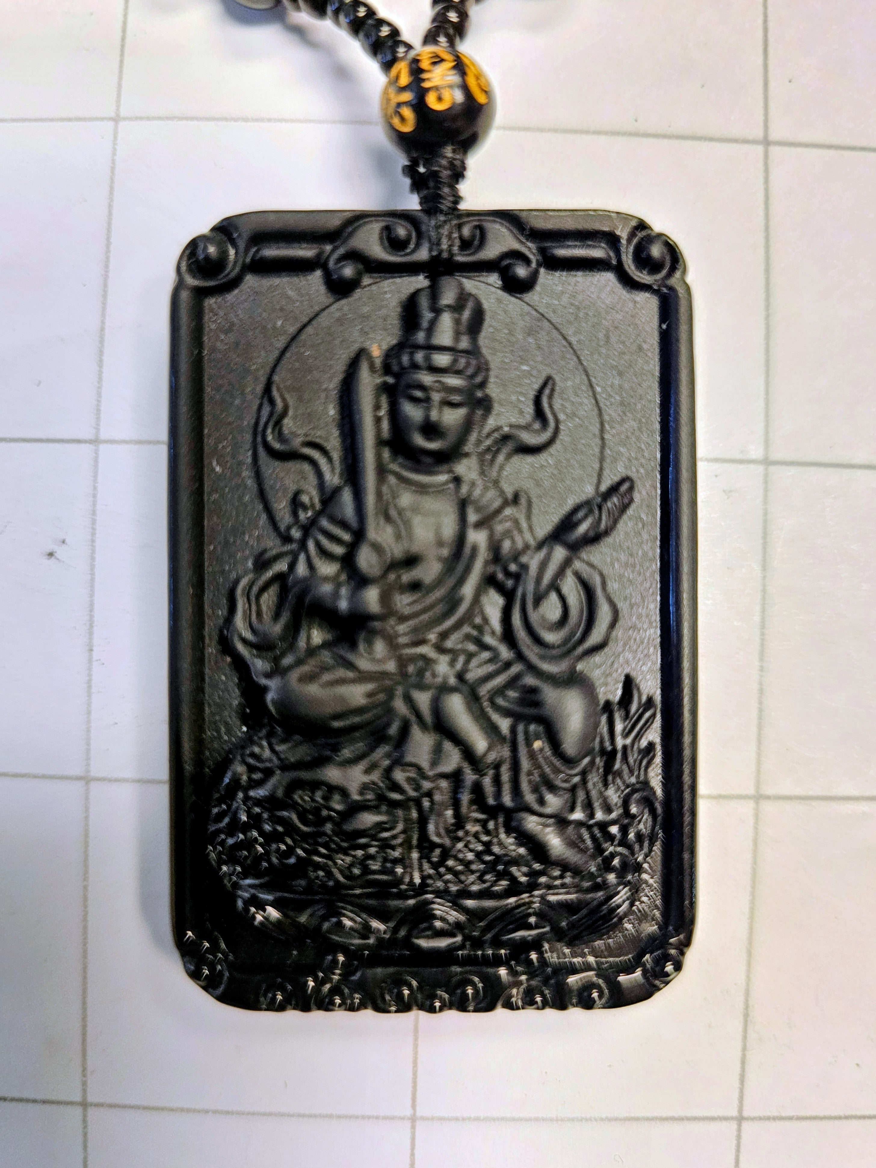 Obsidian Buddah Necklace