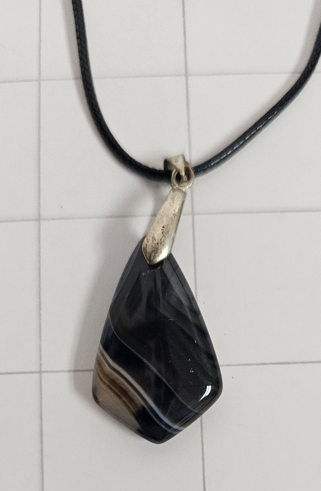 Onyx Tuxedo Agate Necklace