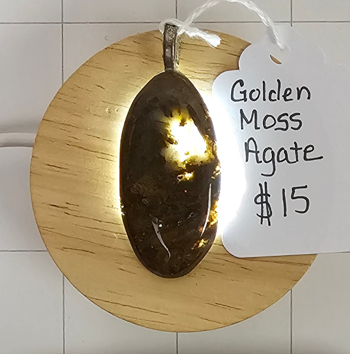 Golden Moss Agate Pendant