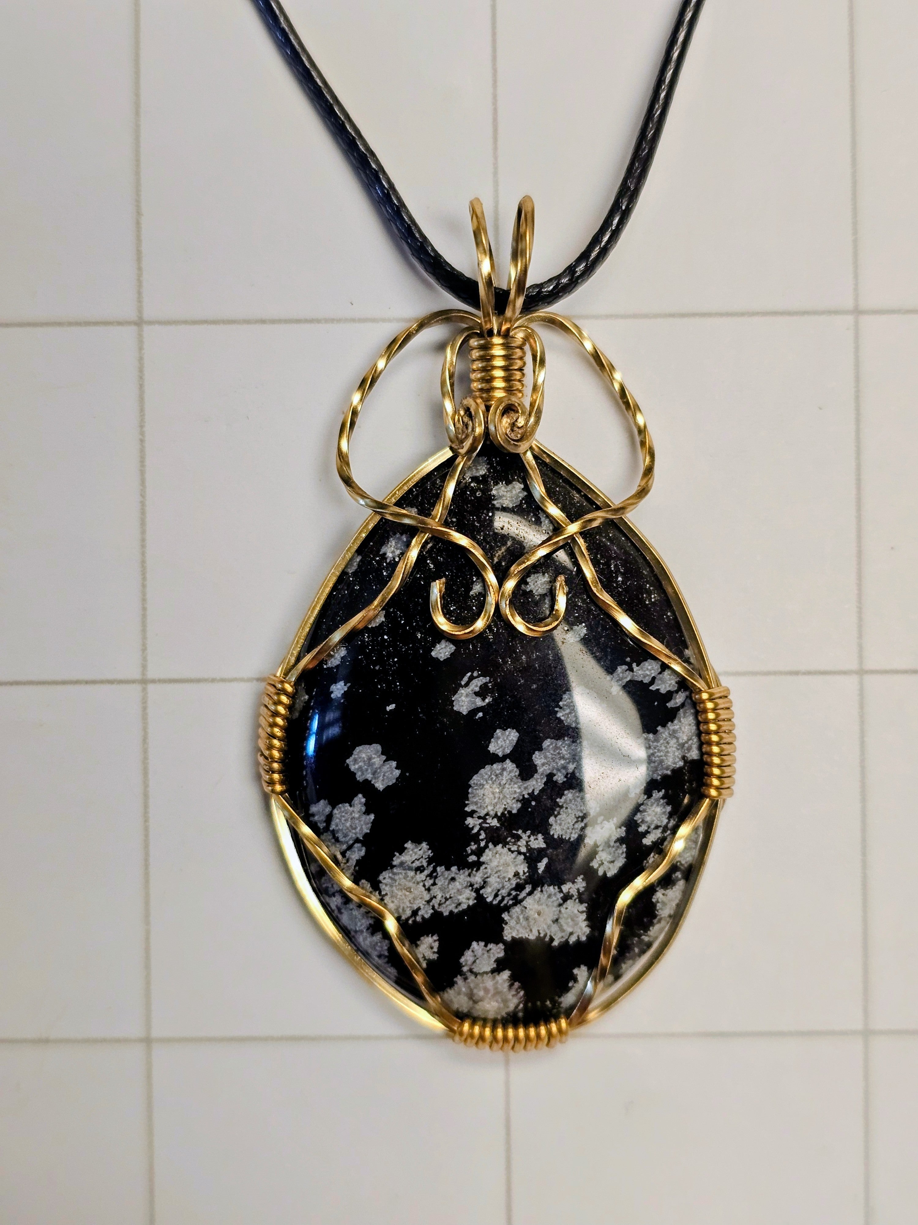 Snowflake Obsidian Necklace