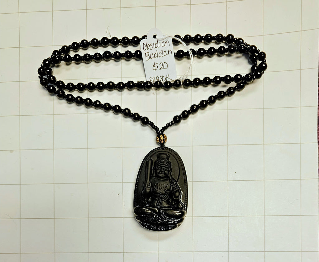 Obsidian Buddah Necklace