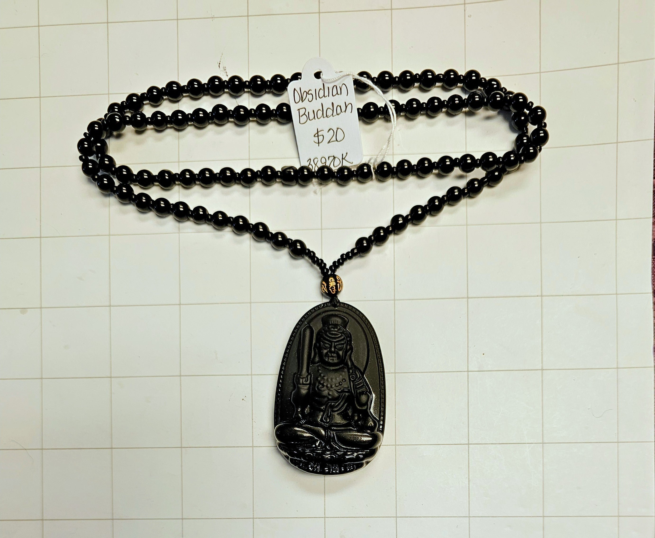 Obsidian Buddah Necklace