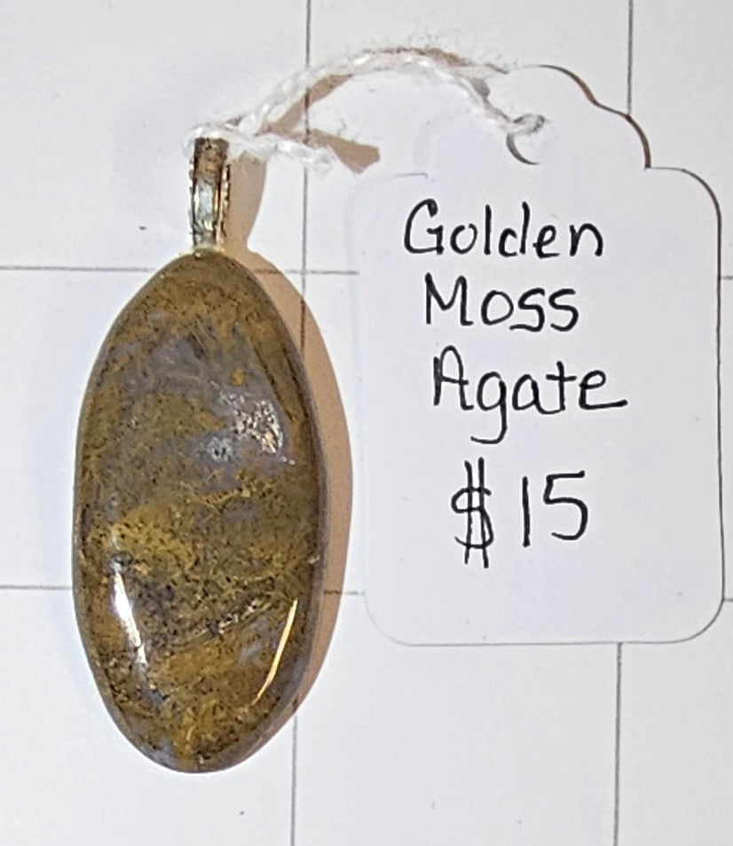 Golden Moss Agate Pendant