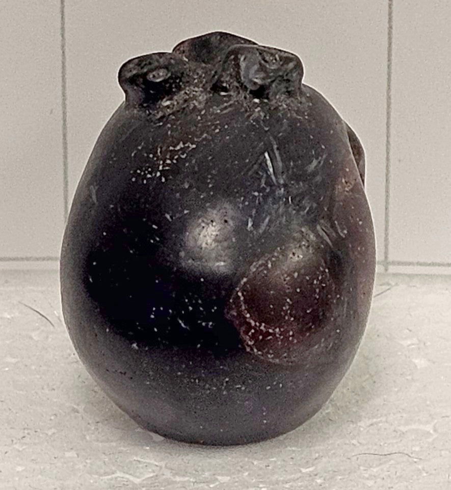 Garnet Skull with Flowers