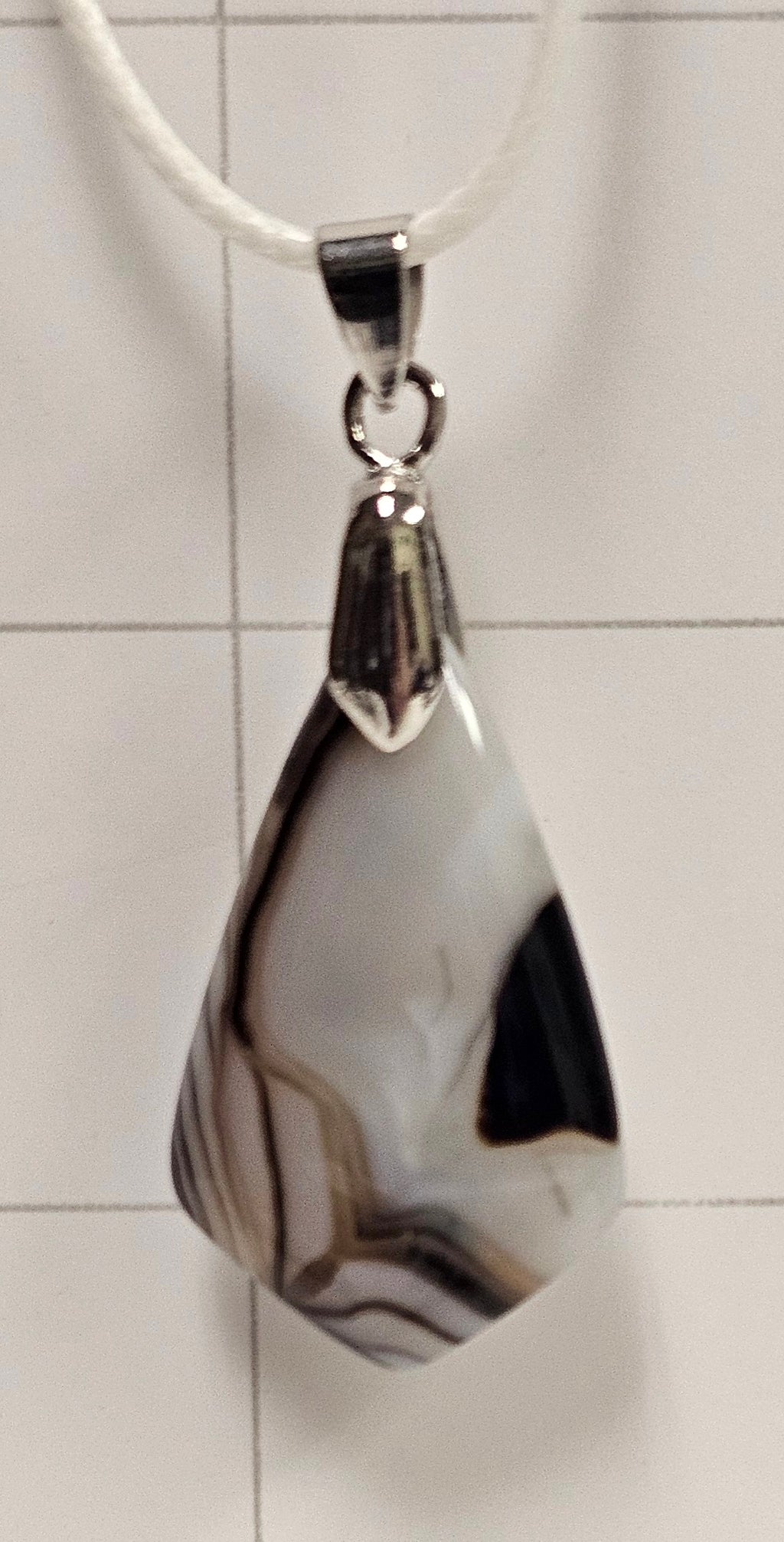 Onyx Tuxedo Agate Necklace