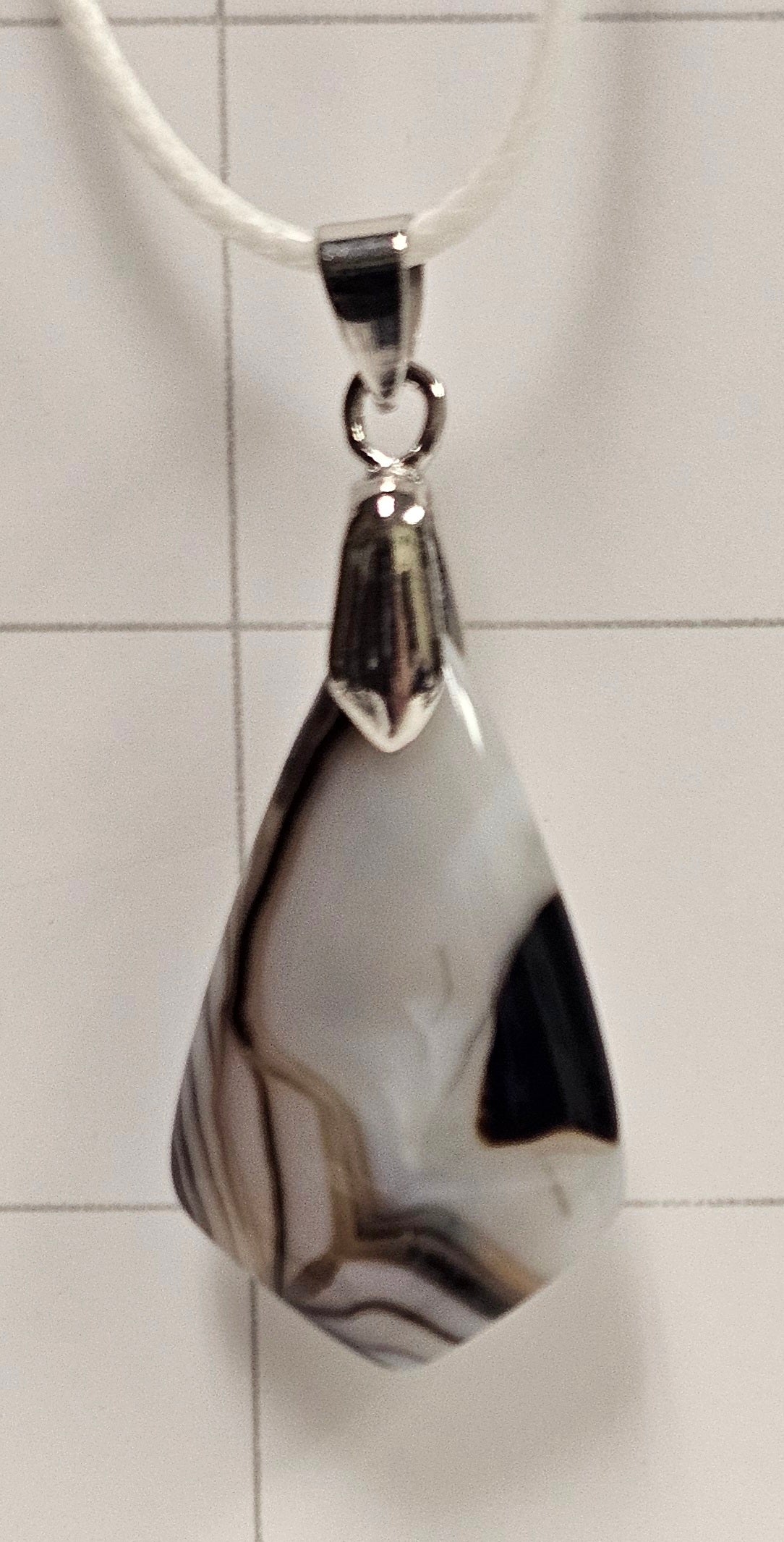 Onyx Tuxedo Agate Necklace