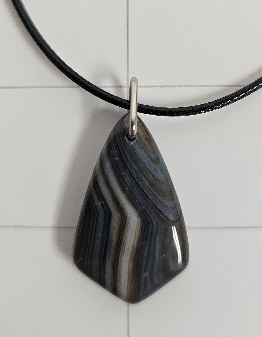 Onyx Tuxedo Agate Necklace