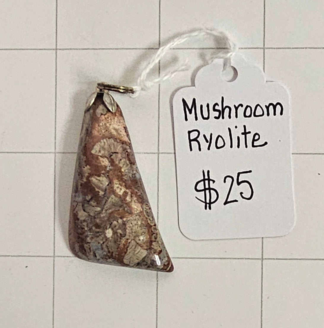 Mushroom Rhyolite pendant