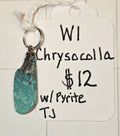 Chrysocolla with Pyrite pendant