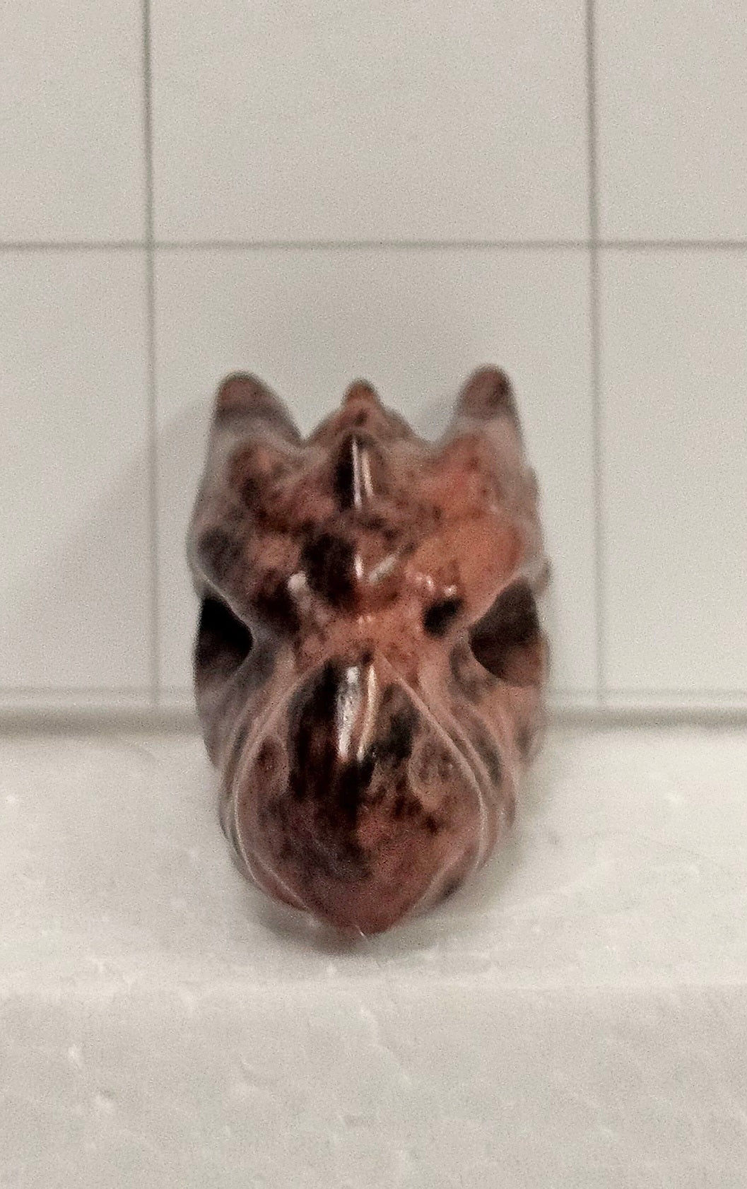 Mahogany Obsidian Dragon Skull