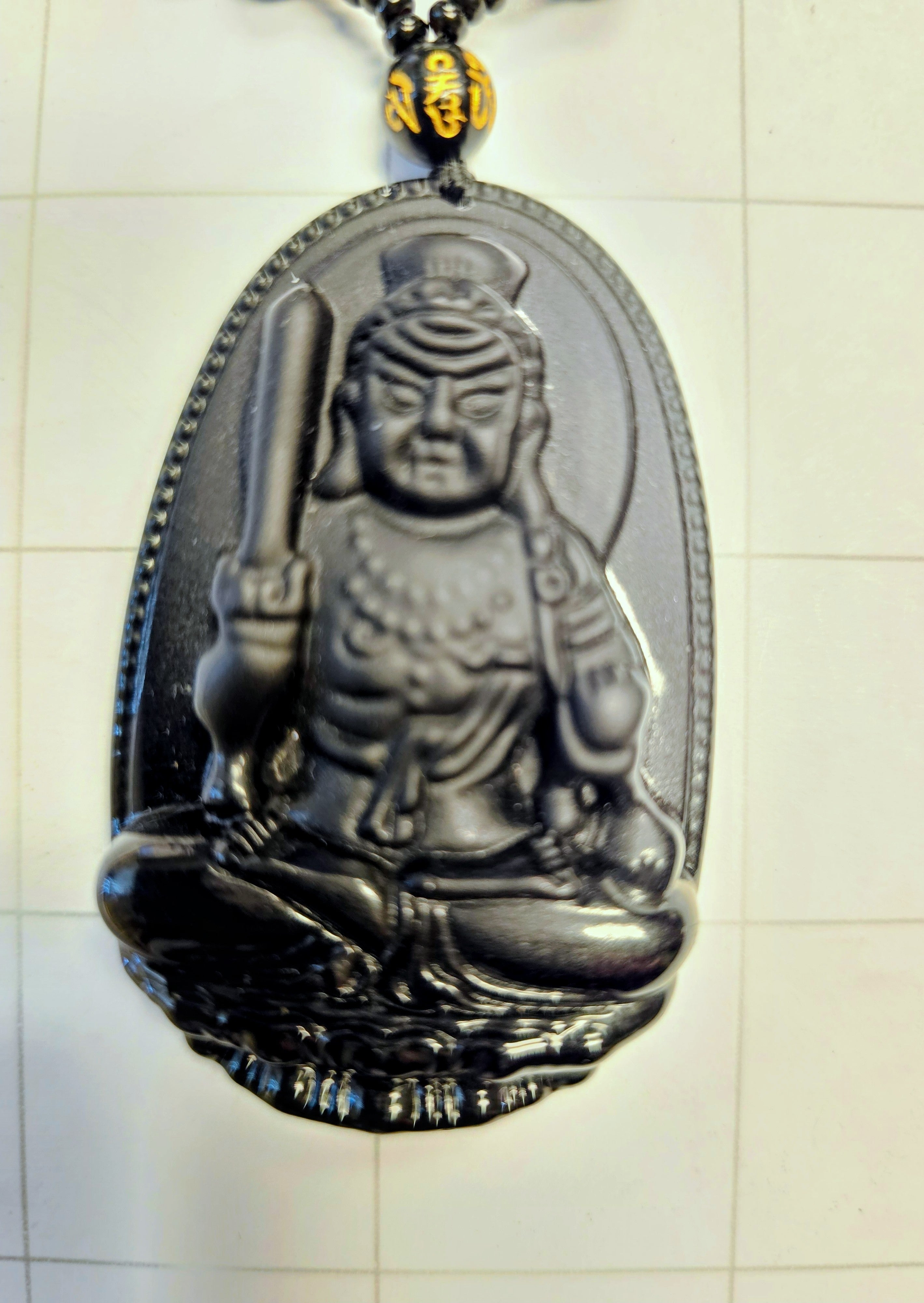 Obsidian Buddah Necklace