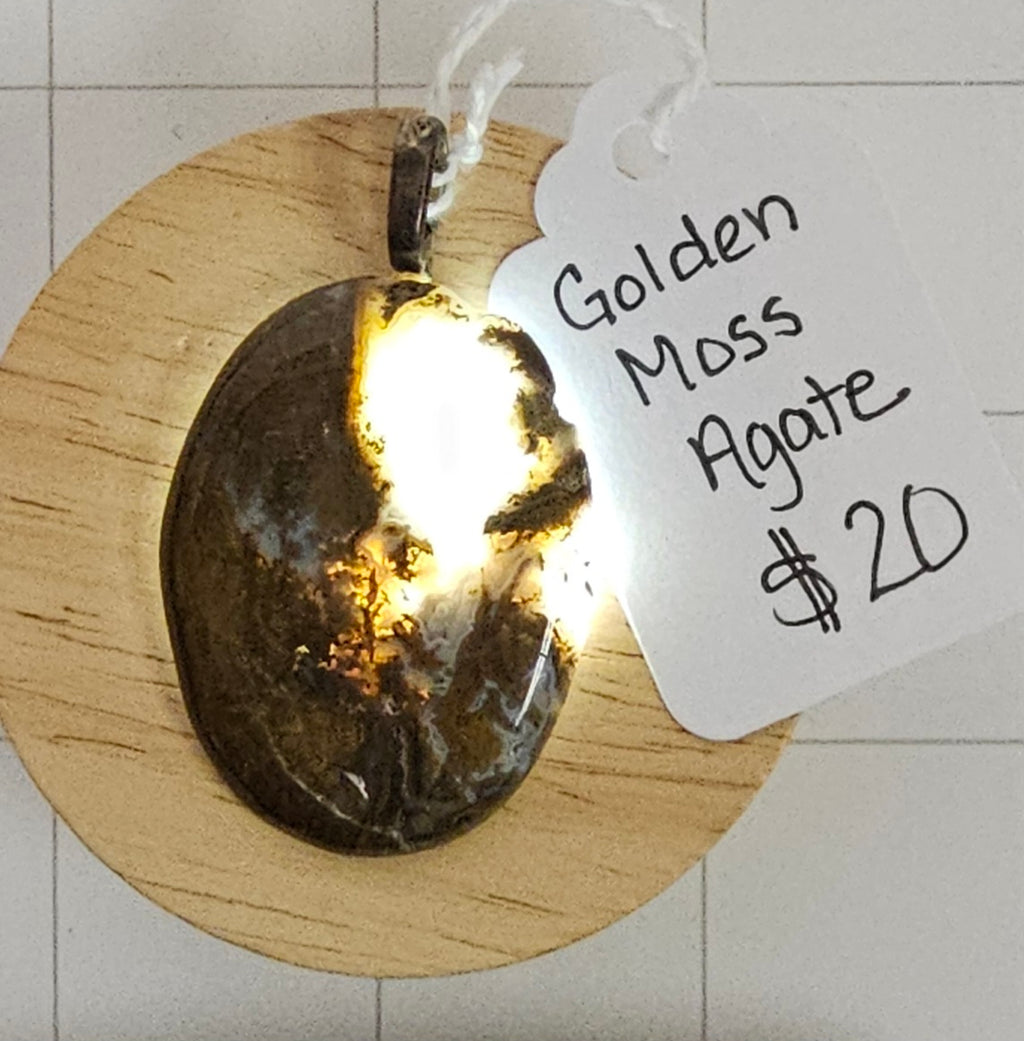 Golden Moss Agate Pendant