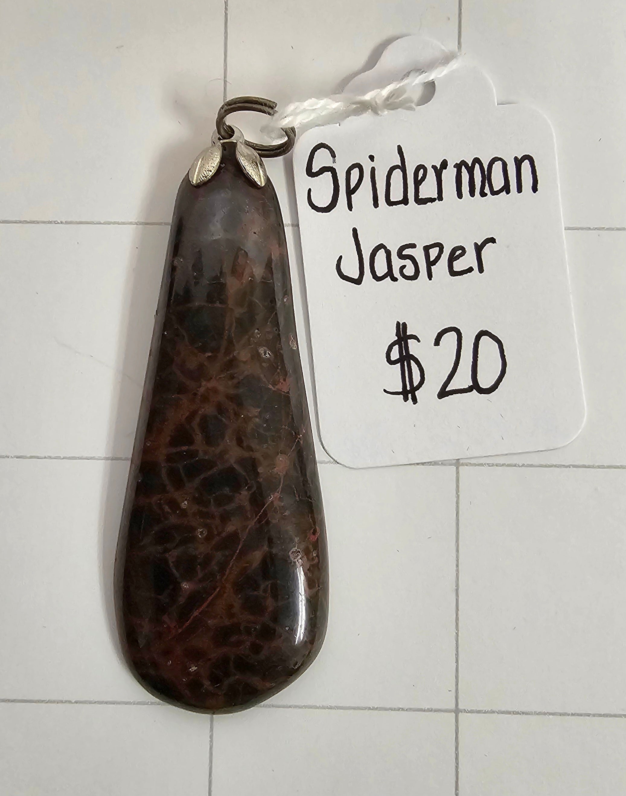 Spiderman Jasper pendant