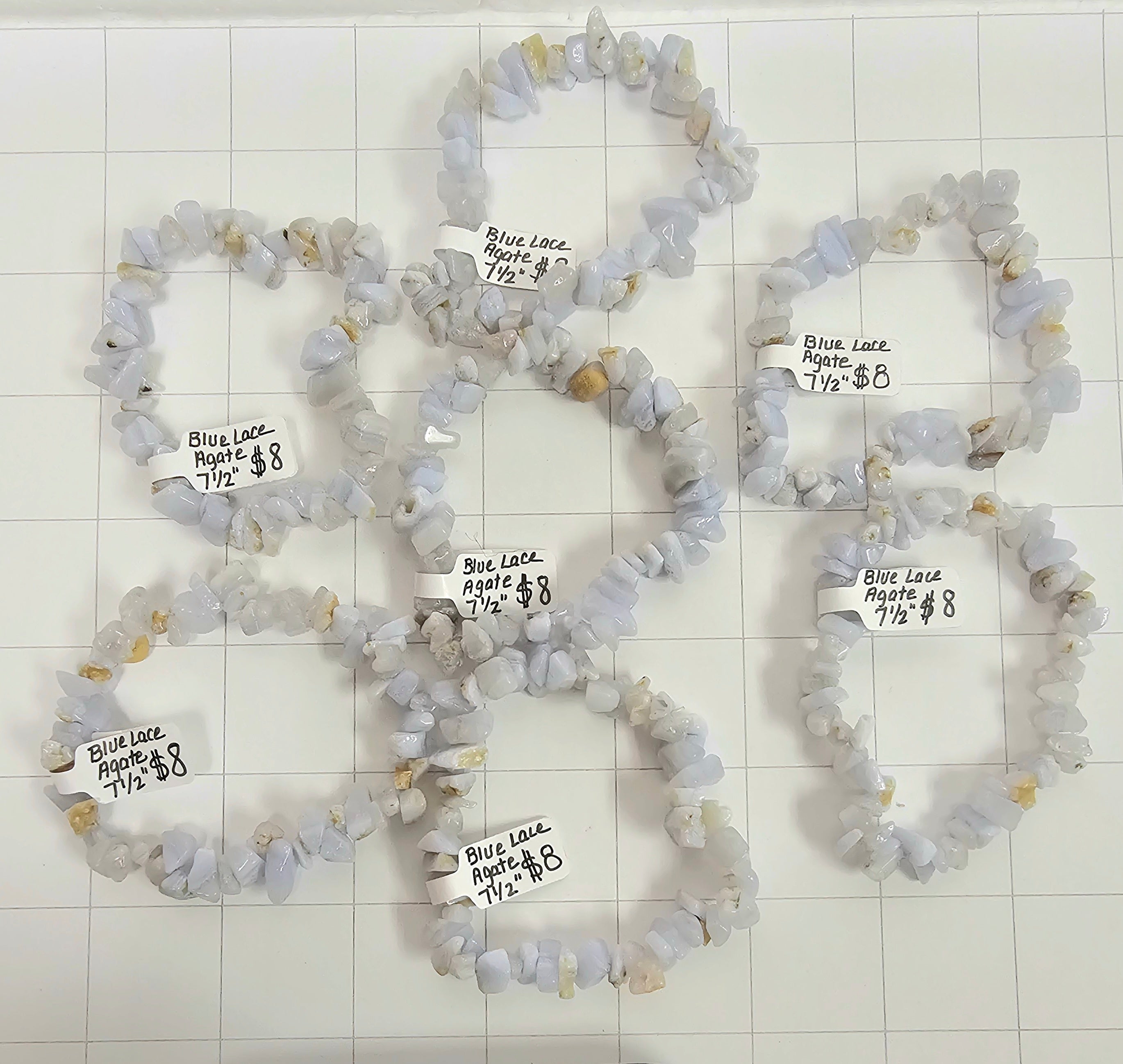 Blue Lace Agate chip Bracelets