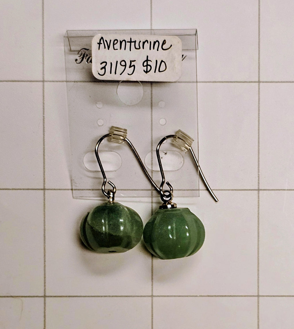 Aventurine Pumpkin Earrings