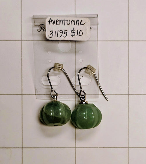 Aventurine Pumpkin Earrings