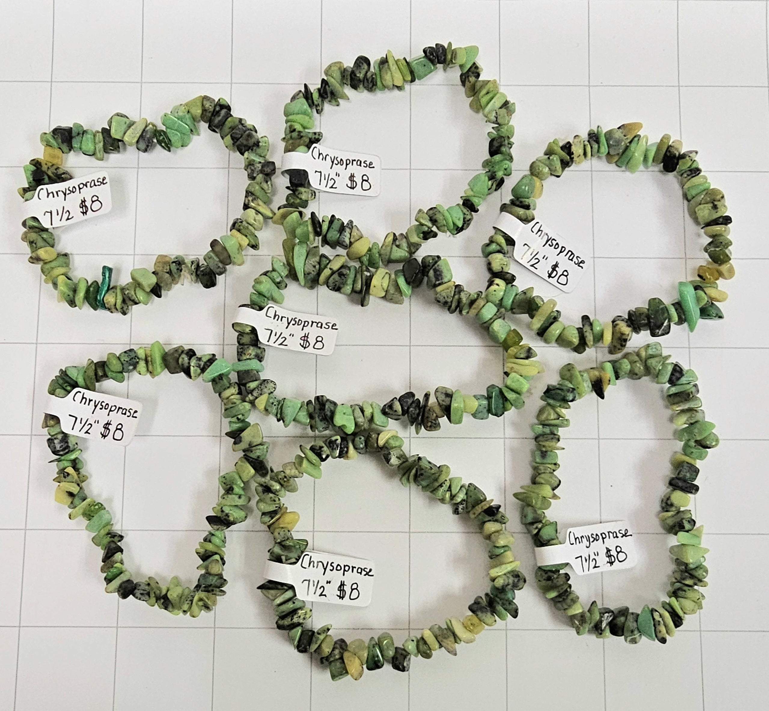 Chrysoprase chip Bracelets