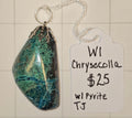 Chrysocolla with Pyrite pendant