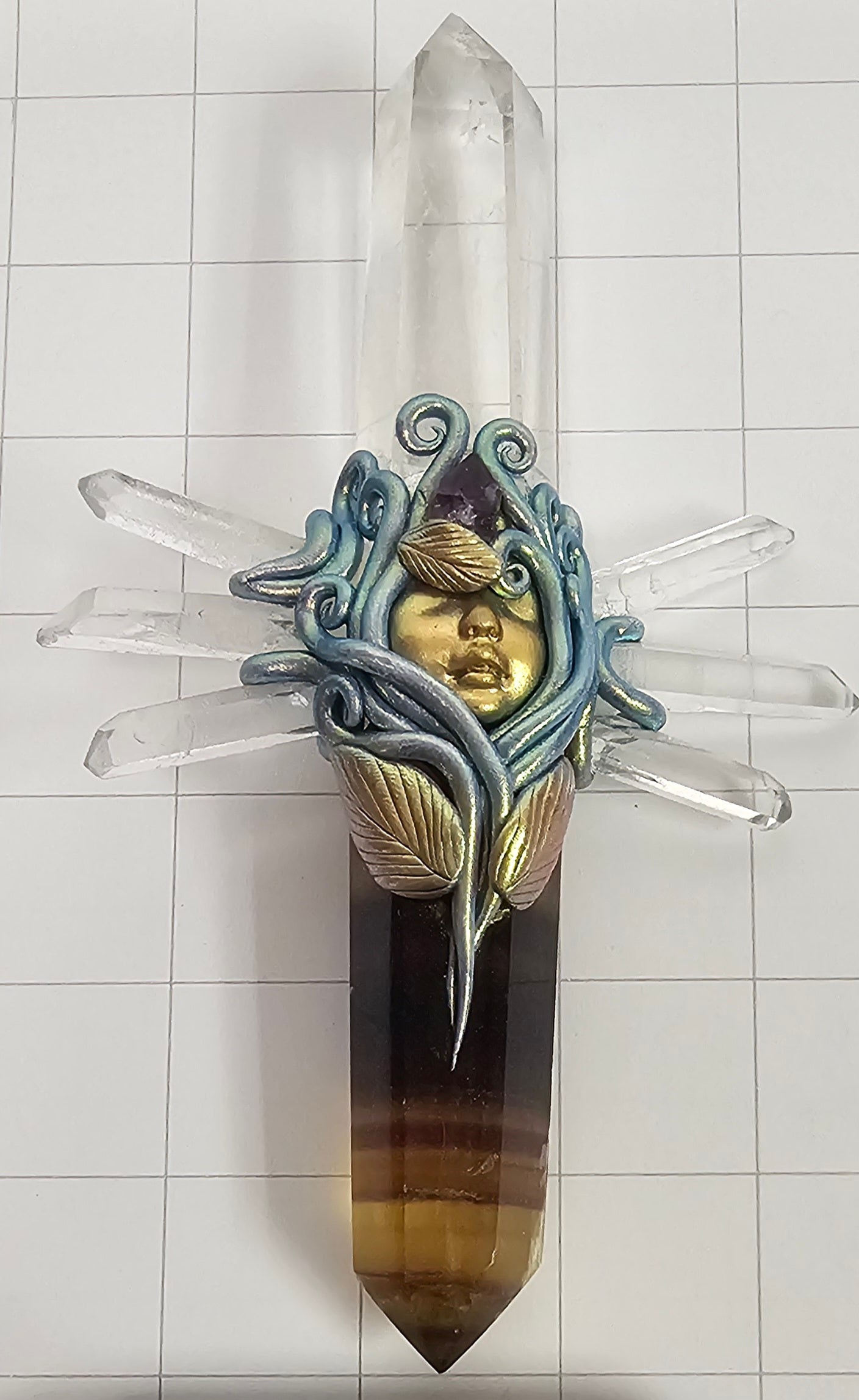 Fluorite Obelisk with 7 Crystal Obelisks