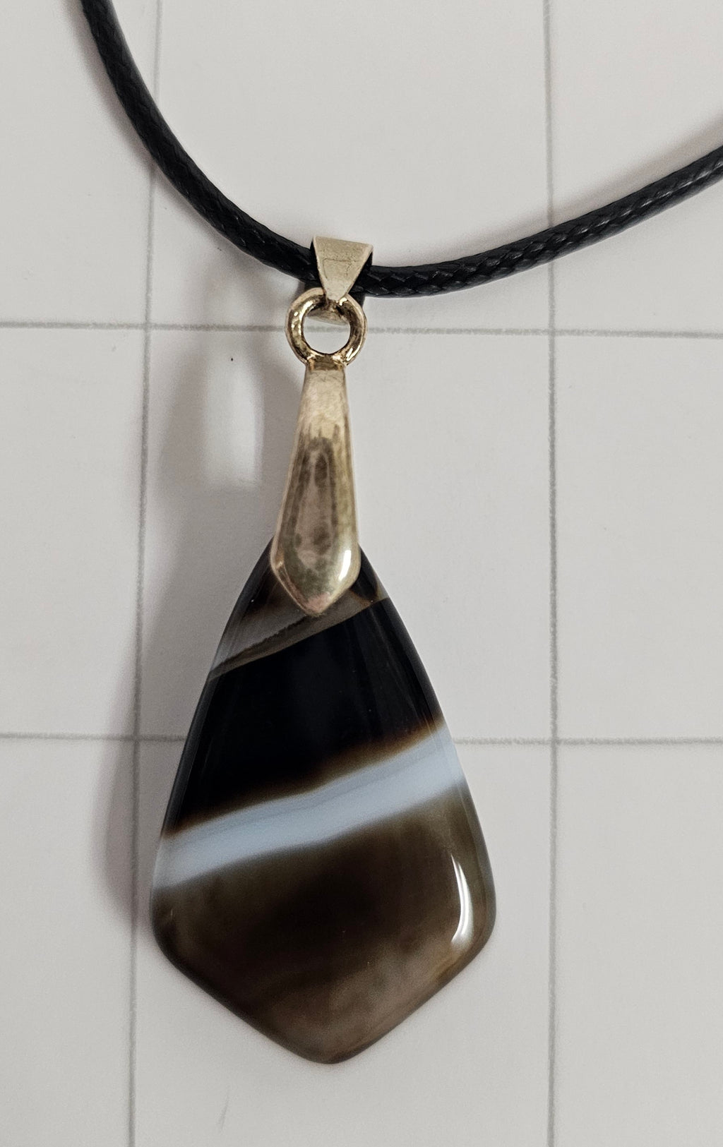 Onyx Tuxedo Agate Necklace