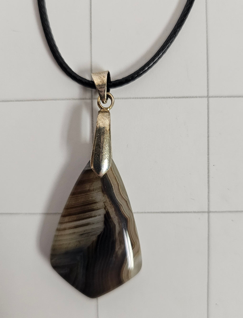 Onyx Tuxedo Agate Necklace