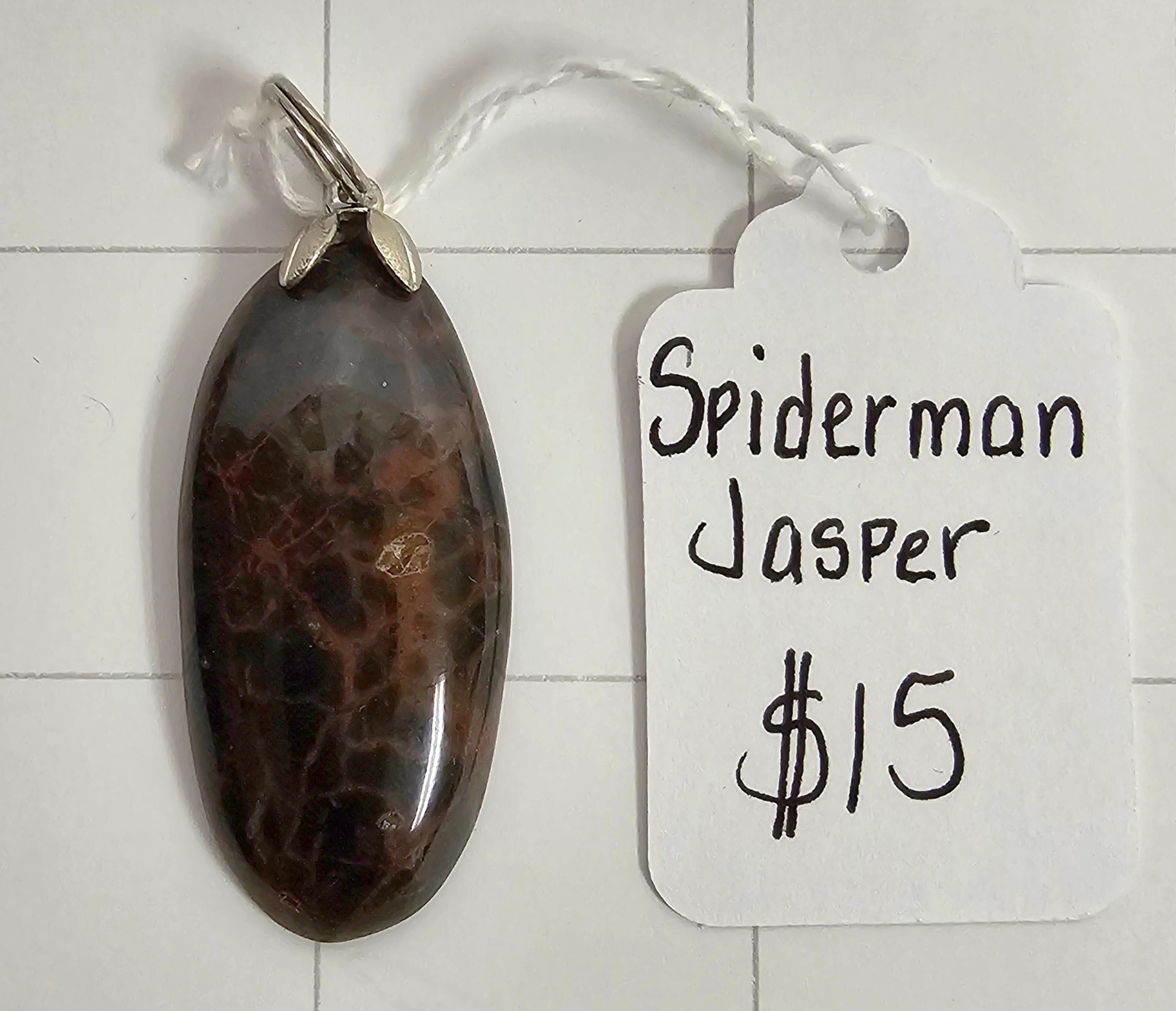 Spiderman Jasper pendant