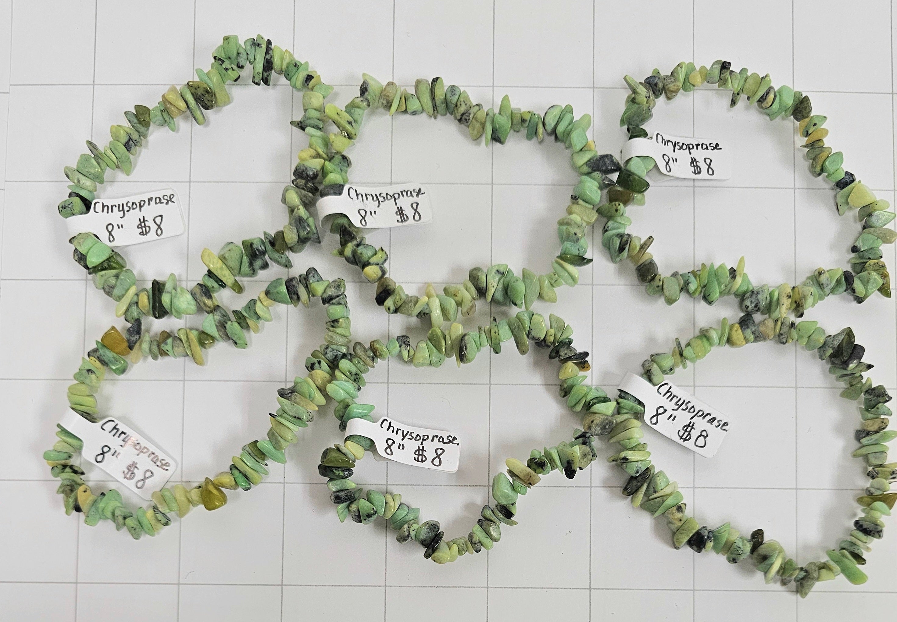 Chrysoprase chip Bracelets