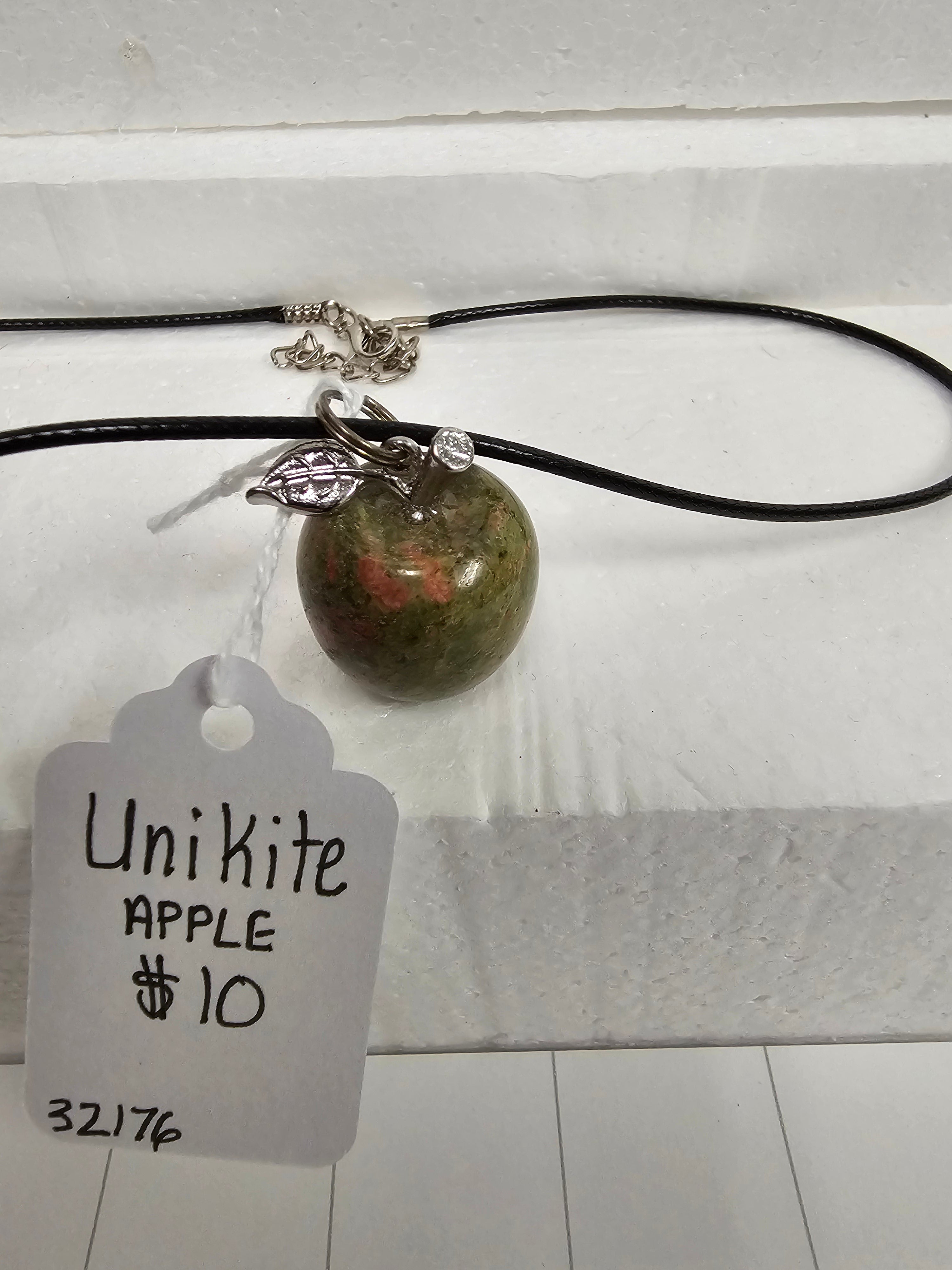 Unikite carved Apple Necklace