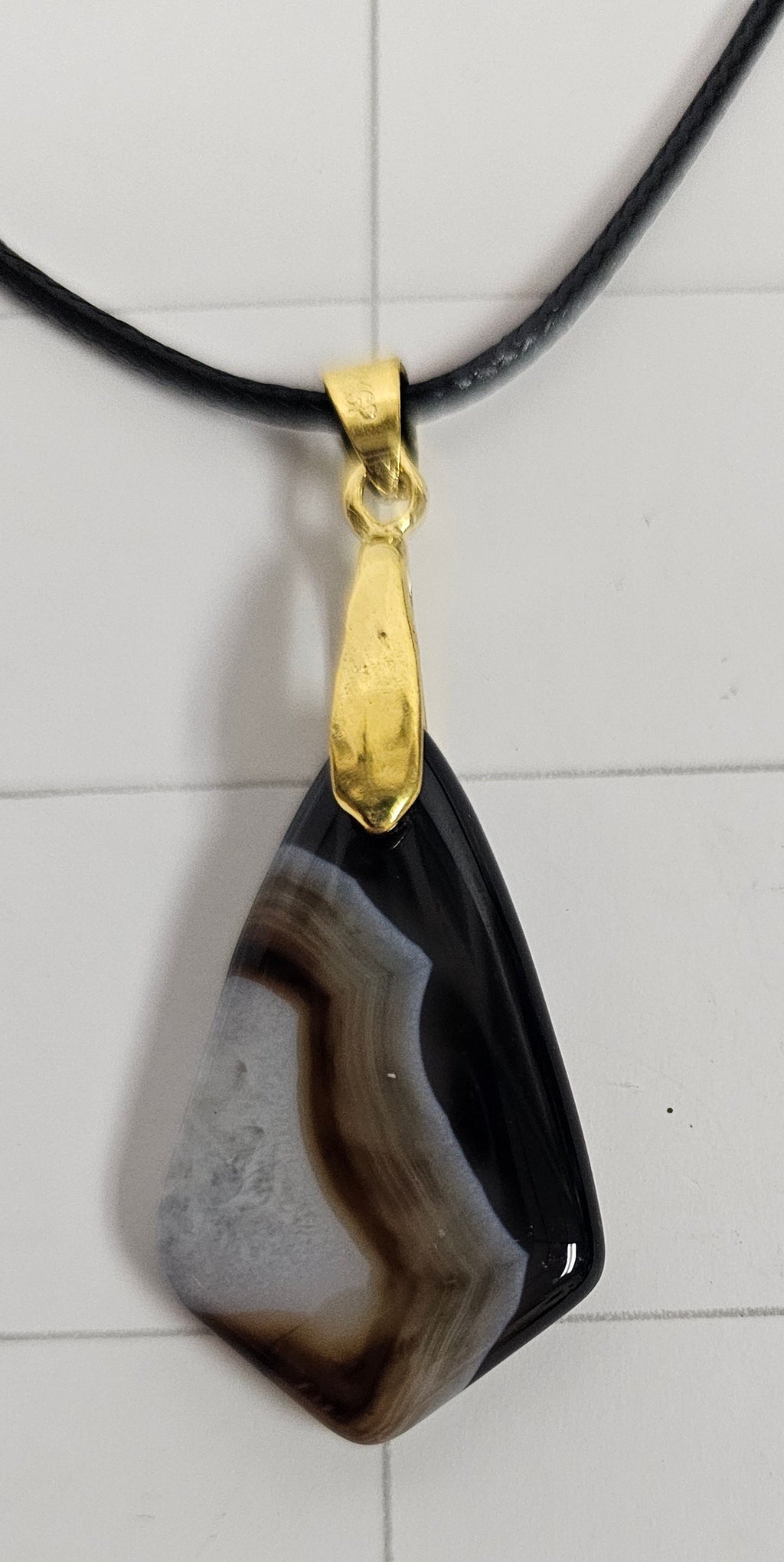 Onyx Tuxedo Agate Necklace