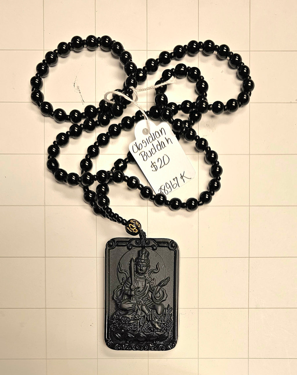 Obsidian Buddah Necklace