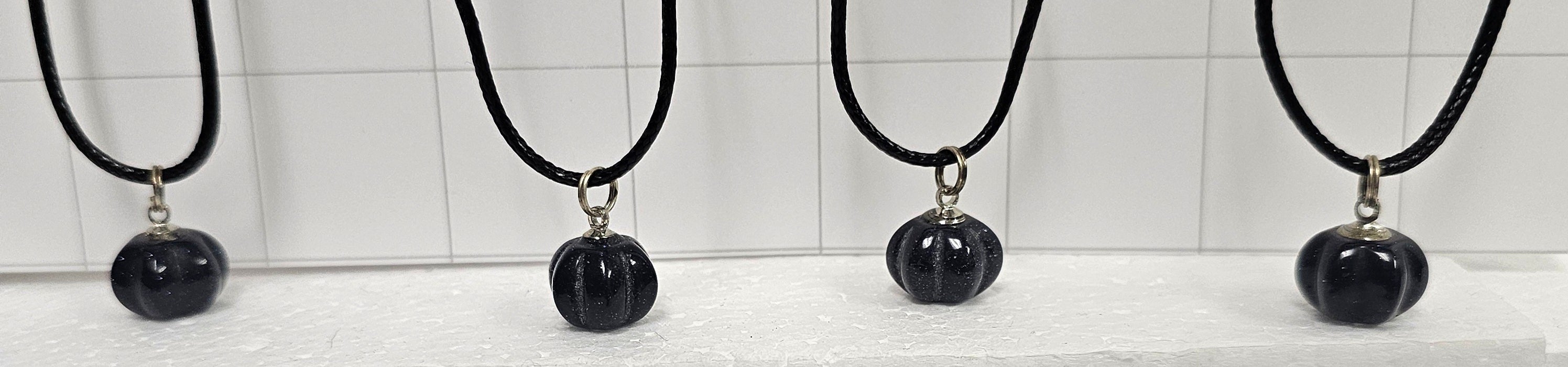 Blue Goldstone Pumpkin Necklace