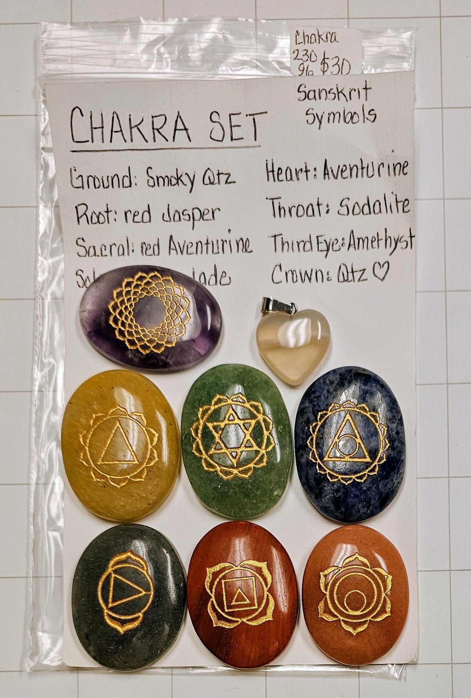Chakra Palm Stone Set