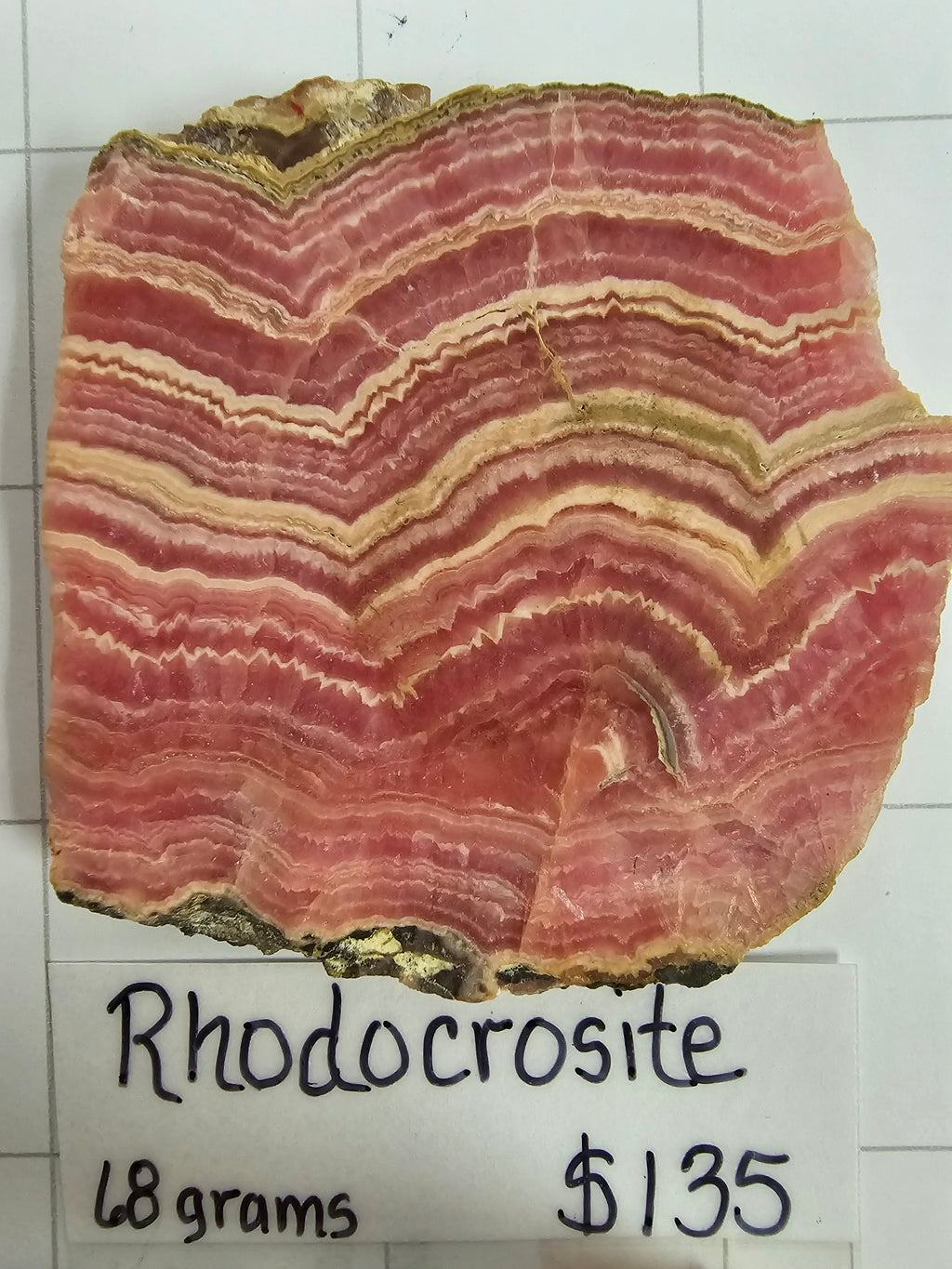 Rhodocrosite slab