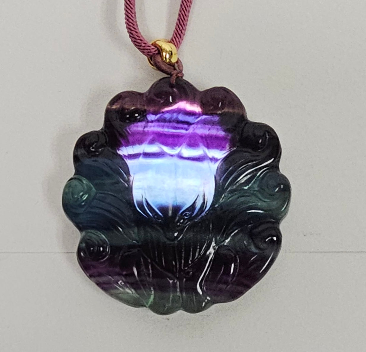 Fluorite "9 Tailed Fox" Necklace