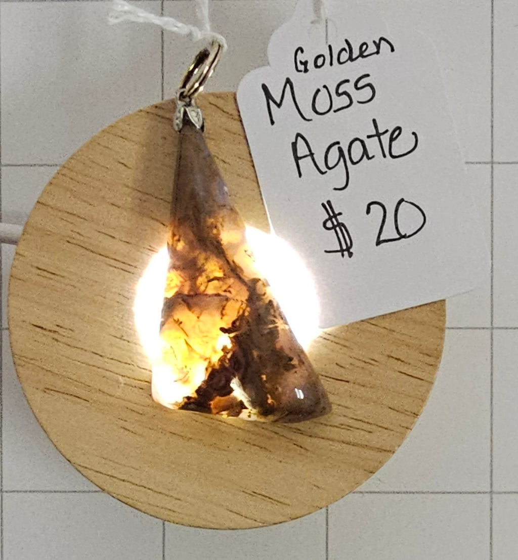 Golden Moss Agate Pendant