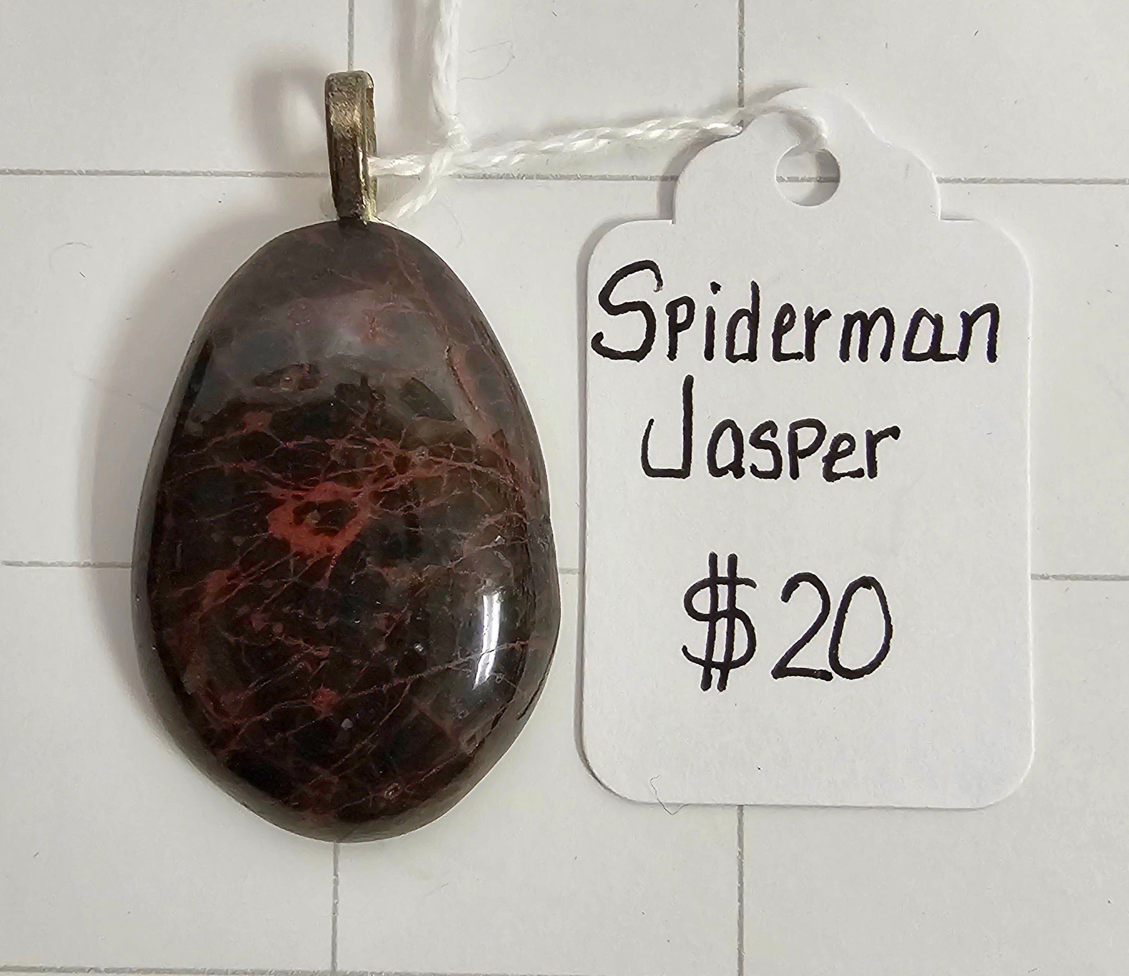 Spiderman Jasper pendant